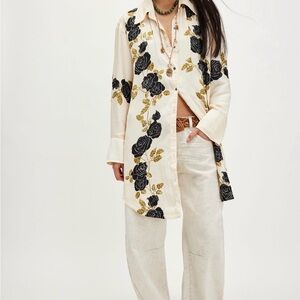 Free People Off the Vine Button Down Shirt